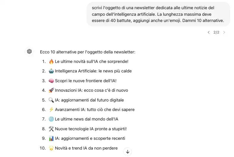 creare newsletter con intelligenza artificiale